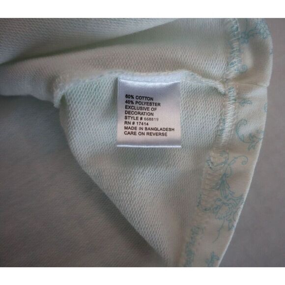 Miss Elaine 668819-125 Women's Sz M White/Blue Floral Zip-Front L/S Robe - Picture 6 of 10